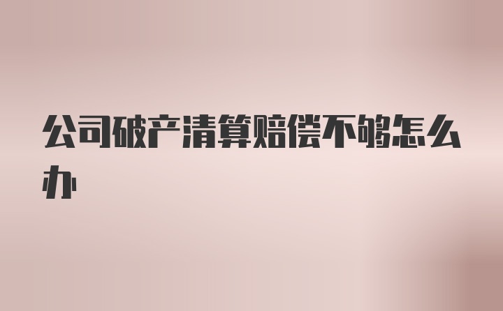 公司破产清算赔偿不够怎么办