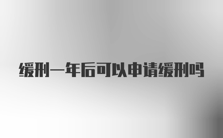 缓刑一年后可以申请缓刑吗