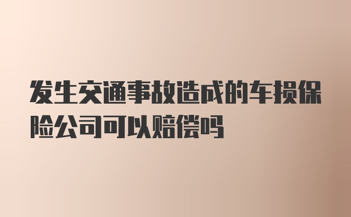 发生交通事故造成的车损保险公司可以赔偿吗