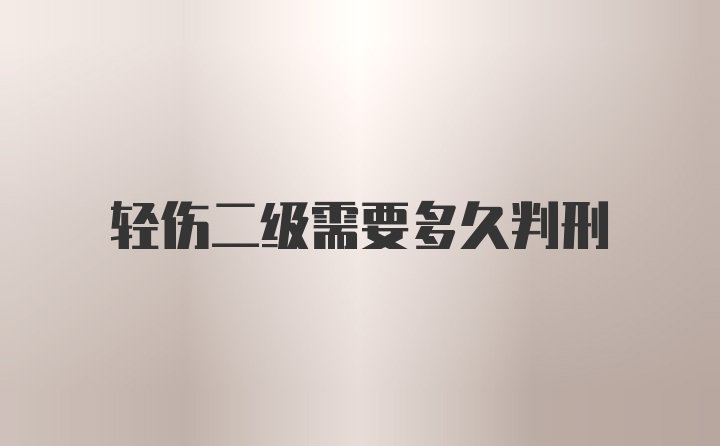 轻伤二级需要多久判刑