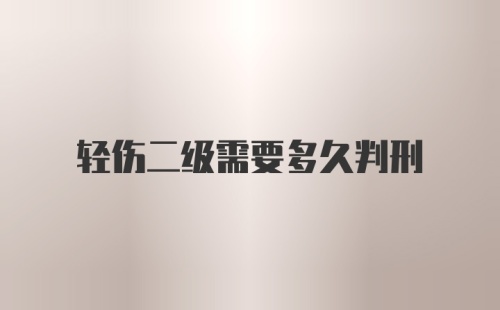 轻伤二级需要多久判刑