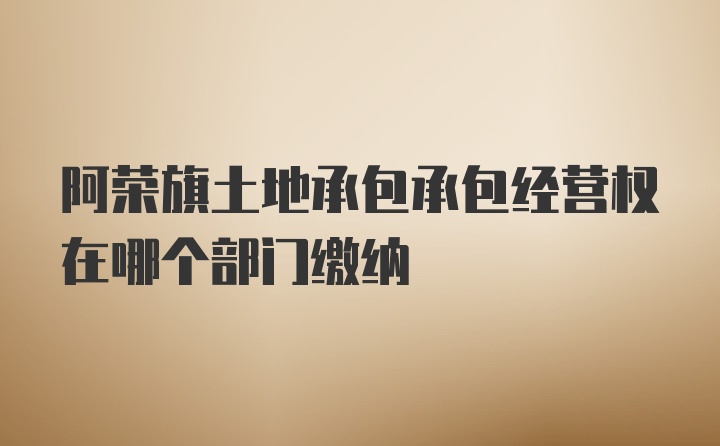 阿荣旗土地承包承包经营权在哪个部门缴纳