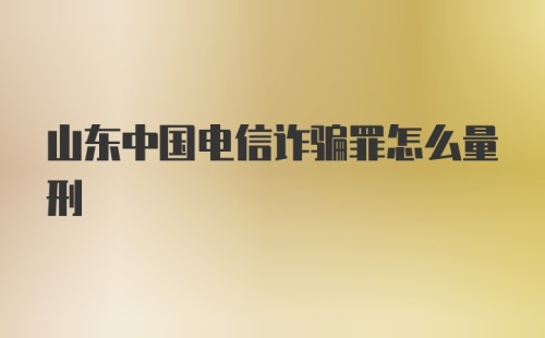 山东中国电信诈骗罪怎么量刑