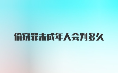 偷窃罪未成年人会判多久