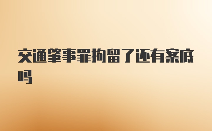 交通肇事罪拘留了还有案底吗