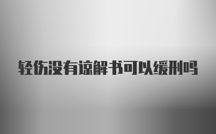 轻伤没有谅解书可以缓刑吗