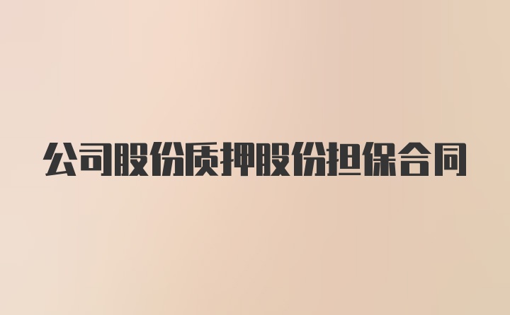 公司股份质押股份担保合同