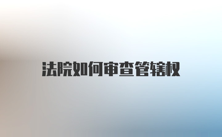 法院如何审查管辖权