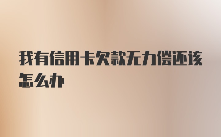 我有信用卡欠款无力偿还该怎么办