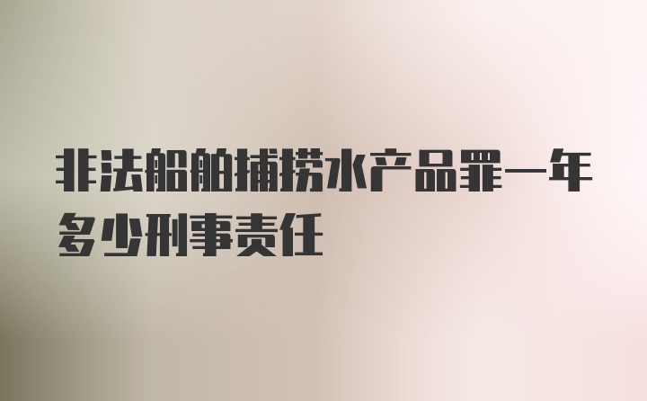 非法船舶捕捞水产品罪一年多少刑事责任