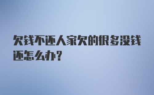 欠钱不还人家欠的很多没钱还怎么办？