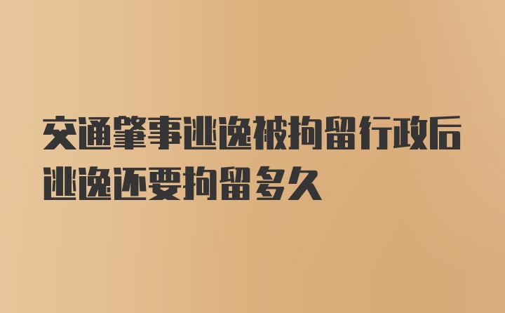 交通肇事逃逸被拘留行政后逃逸还要拘留多久