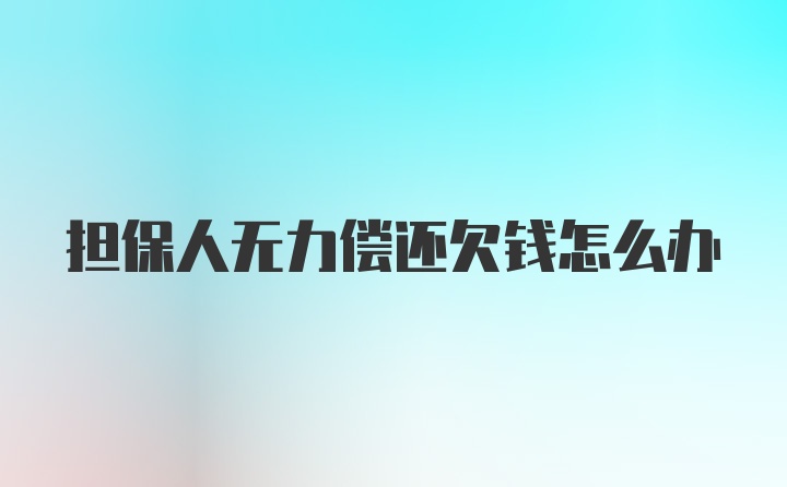 担保人无力偿还欠钱怎么办