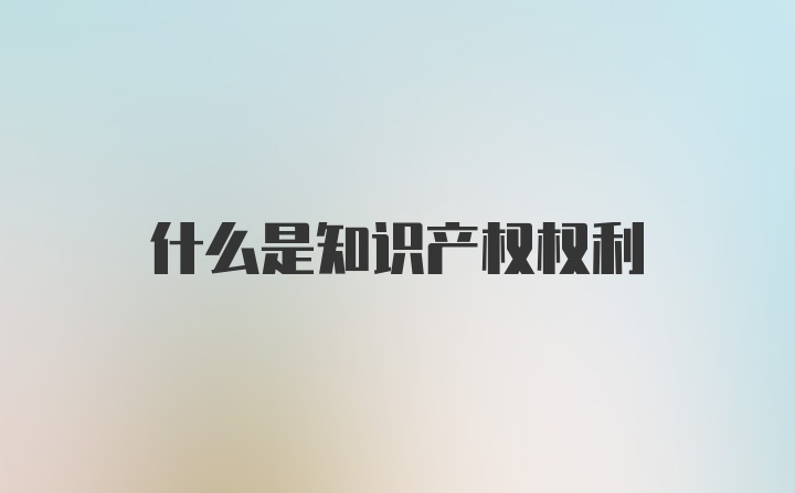 什么是知识产权权利