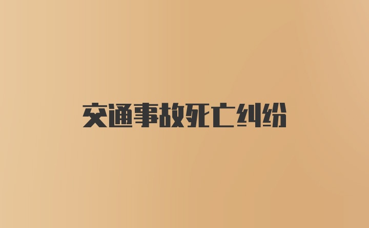 交通事故死亡纠纷