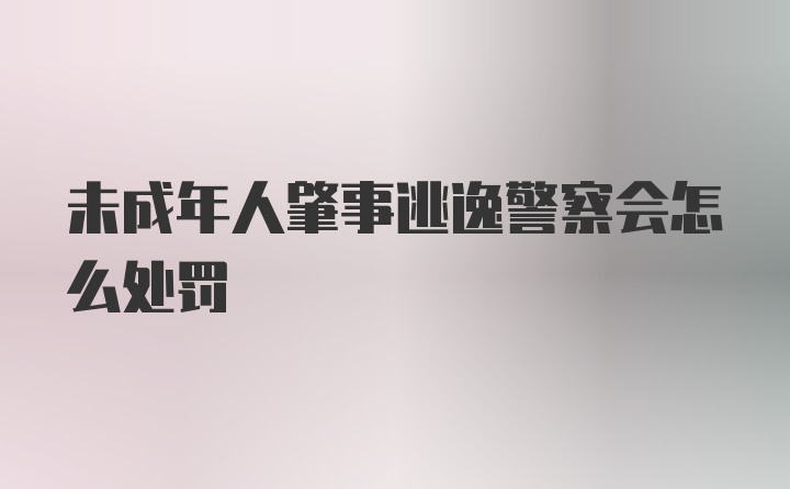 未成年人肇事逃逸警察会怎么处罚