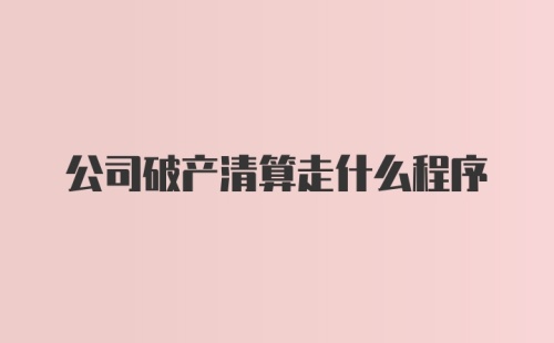 公司破产清算走什么程序