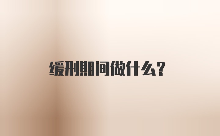 缓刑期间做什么？