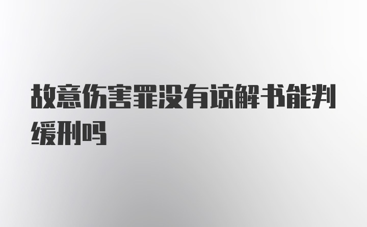 故意伤害罪没有谅解书能判缓刑吗