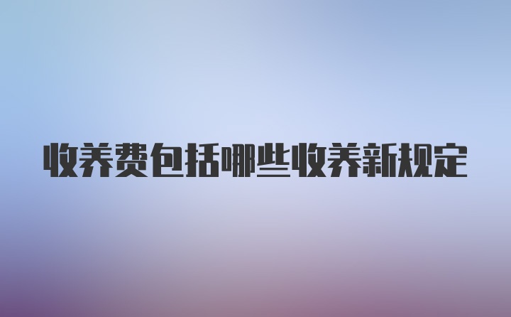 收养费包括哪些收养新规定