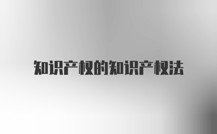 知识产权的知识产权法