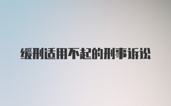 缓刑适用不起的刑事诉讼