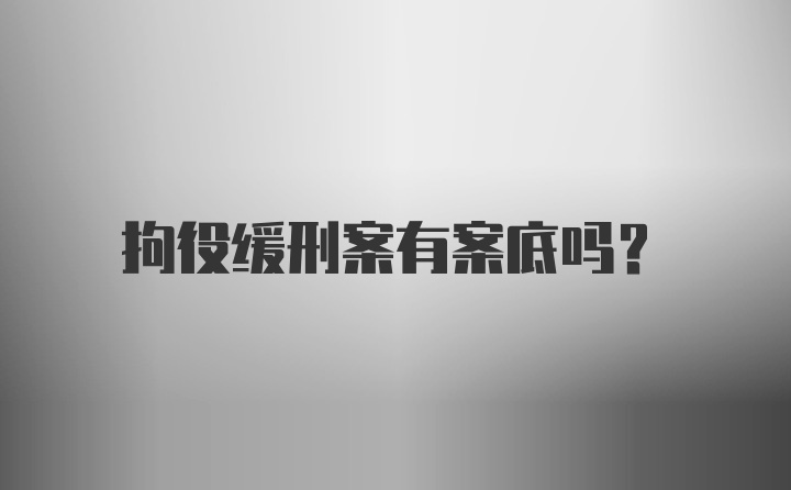 拘役缓刑案有案底吗?