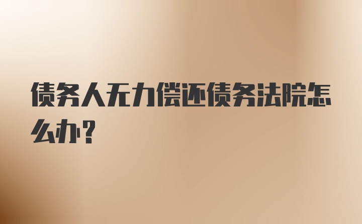 债务人无力偿还债务法院怎么办？