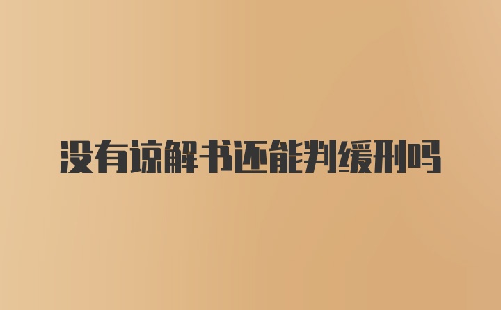 没有谅解书还能判缓刑吗