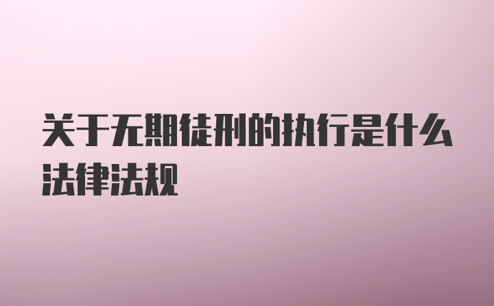 关于无期徒刑的执行是什么法律法规