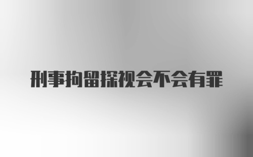 刑事拘留探视会不会有罪