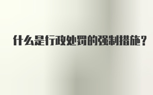 什么是行政处罚的强制措施？