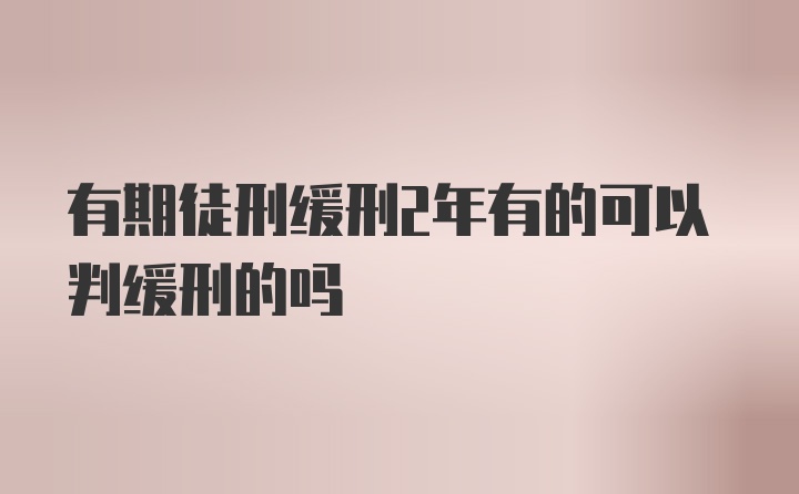 有期徒刑缓刑2年有的可以判缓刑的吗