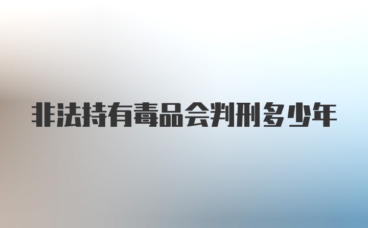 非法持有毒品会判刑多少年