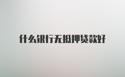 什么银行无抵押贷款好