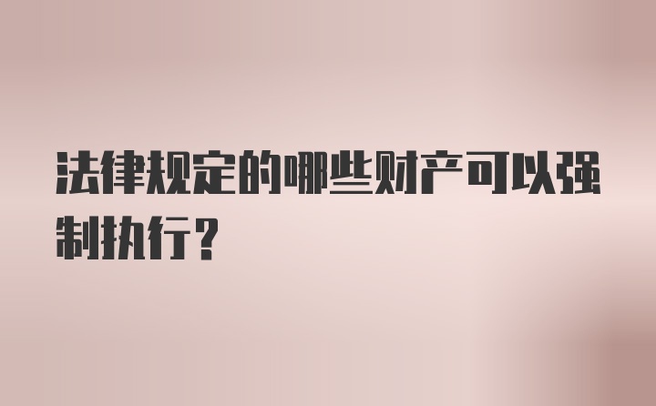 法律规定的哪些财产可以强制执行？