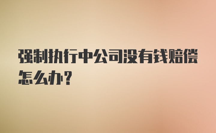 强制执行中公司没有钱赔偿怎么办？