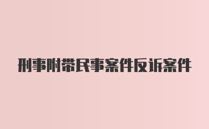 刑事附带民事案件反诉案件