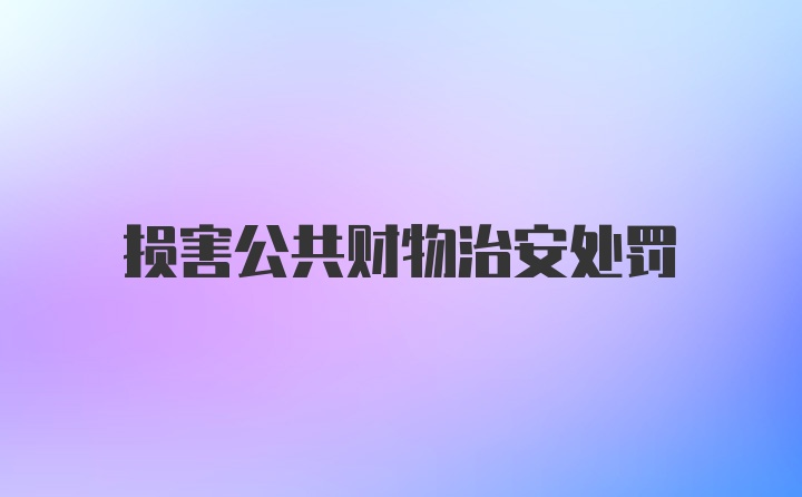 损害公共财物治安处罚