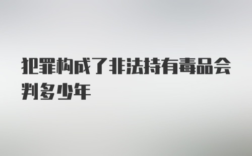 犯罪构成了非法持有毒品会判多少年