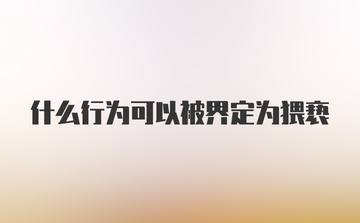 什么行为可以被界定为猥亵