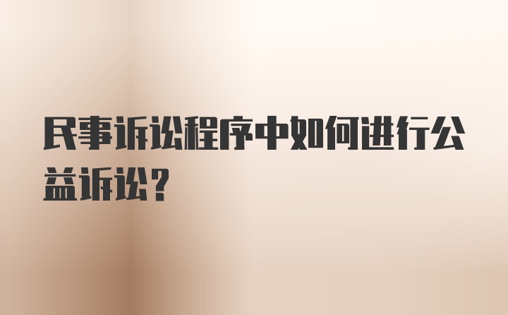 民事诉讼程序中如何进行公益诉讼？