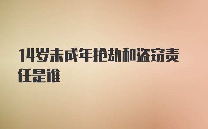 14岁未成年抢劫和盗窃责任是谁