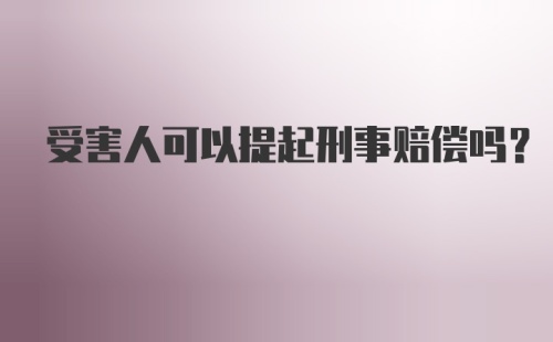 受害人可以提起刑事赔偿吗？