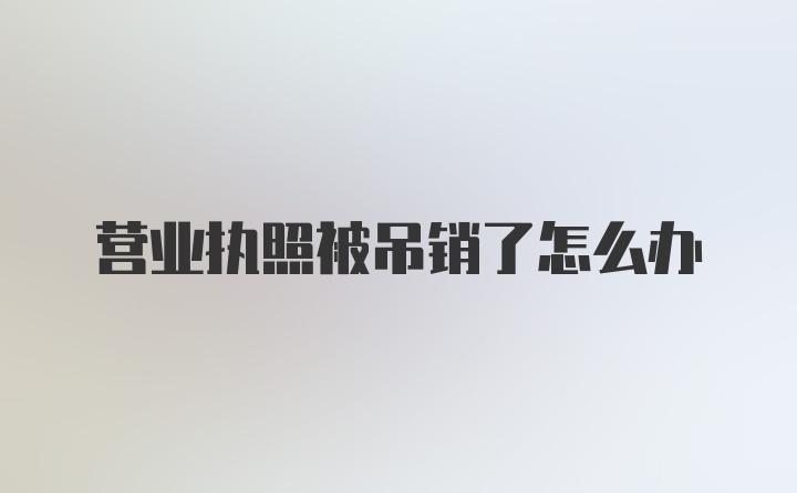 营业执照被吊销了怎么办