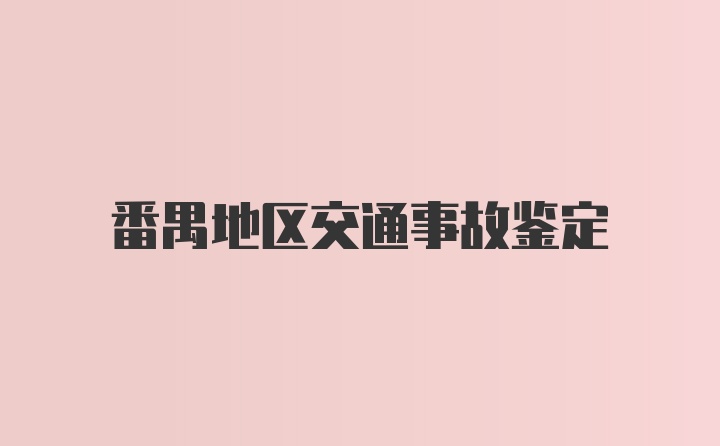 番禺地区交通事故鉴定