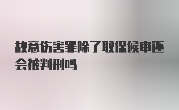 故意伤害罪除了取保候审还会被判刑吗