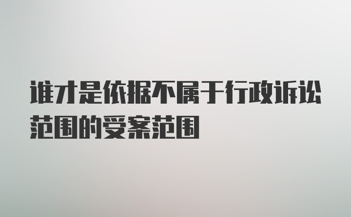 谁才是依据不属于行政诉讼范围的受案范围