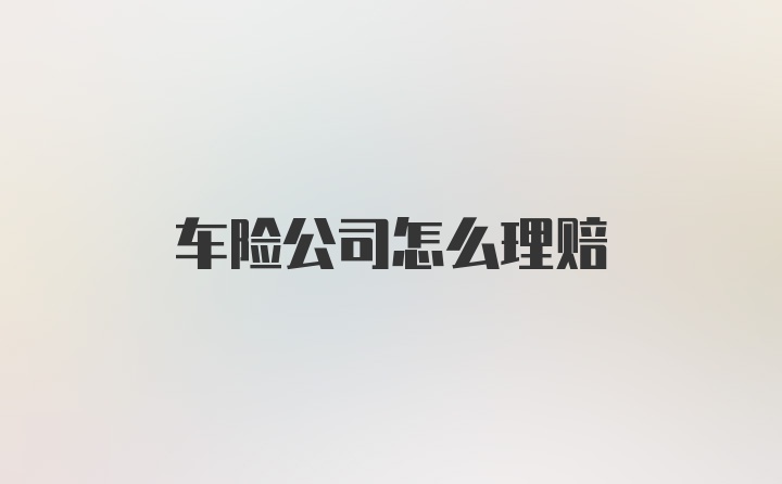 车险公司怎么理赔