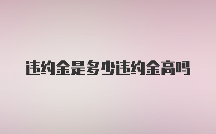 违约金是多少违约金高吗